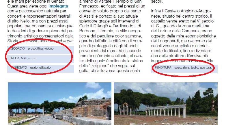 Glossario bij alle Italiaanse artikels